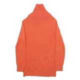 LACOSTE Mens Orange Pullover Plain Crew Neck Basic Knit S Zip Jumper Cotton