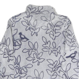 JULIENNA COLLECTION Womens Grey & Navy Print Zip Jacket L Polyester Blend Soft