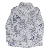 JULIENNA COLLECTION Womens Grey & Navy Print Zip Jacket L Polyester Blend Soft