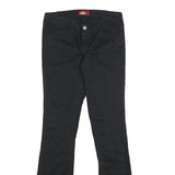 DICKIES Womens Cotton Blend Black Slim Flared Trousers W27 L31 Stylish Fit
