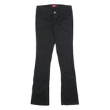 DICKIES Womens Cotton Blend Black Slim Flared Trousers W27 L31 Stylish Fit