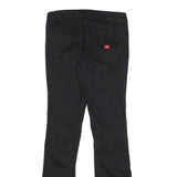 DICKIES Womens Cotton Blend Black Slim Flared Trousers W27 L31 Stylish Fit