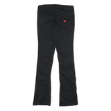 DICKIES Womens Cotton Blend Black Slim Flared Trousers W27 L31 Stylish Fit
