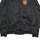 Mens Black Portugal Outdoor Synthetic Woven Zip Jacket XL Plain Casual