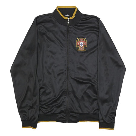 Mens Black Portugal Outdoor Synthetic Woven Zip Jacket XL Plain Casual