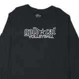 NIKE Mens Black Gold Cal Volleyball Long Sleeve Crew Neck T-Shirt XL Cotton