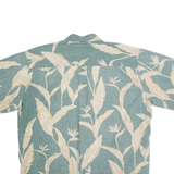 COOKE STREET Mens Green & Cream Printed Cotton Shirt L Summer Tropical Leaf