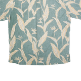 COOKE STREET Mens Green & Cream Printed Cotton Shirt L Summer Tropical Leaf