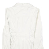 ZARA Womens White Cotton Blend Button Jacket S Plain Lightweight Stylish