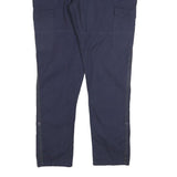 CHICOREE Womens Cotton Blend Navy Slim Tapered Trousers W36 L32 Casual Zip