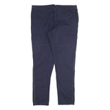CHICOREE Womens Cotton Blend Navy Slim Tapered Trousers W36 L32 Casual Zip