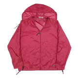 WOOLRICH Womens Red Lightweight Zip Jacket L Polyester Plain Hooded Casual