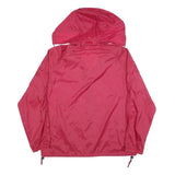 WOOLRICH Womens Red Lightweight Zip Jacket L Polyester Plain Hooded Casual