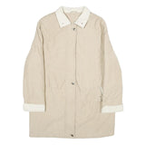 C&A Womens Beige & Cream Zip Jacket UK 10 Polyester Blend Plain Casual Outerwear