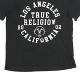 TRUE RELIGION Mens Black Graphic T-Shirt M Short Sleeve Crew Neck Cotton Blend