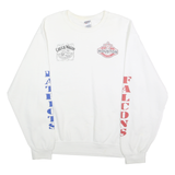 HANES Mens White NFL Super Bowl LLI Crew Neck M Cotton Blend Sweatshirt