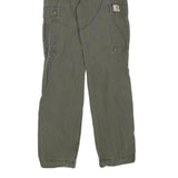 CARHARTT Mens Cotton Blend Green Regular Cargo Trousers W28 L32 Workwear Pockets