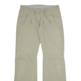 PUMA Womens Cotton Beige Relaxed Tapered Trousers W28 L32 Casual Comfort