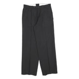 Womens Black Regular Fit Straight Leg Trousers W28 L28 Classic Zip Closure