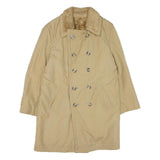 Womens Beige Button Front Polyester Blend Jacket M Plain Winter Classic