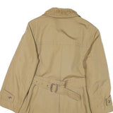 Womens Beige Button Front Polyester Blend Jacket M Plain Winter Classic