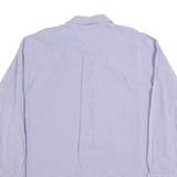 TOMMY HILFIGER Mens Blue & White Check Shirt 2XL Cotton Blend Long Sleeve Button
