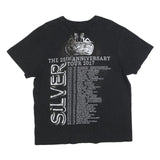 STEDMAN Womens Black Gothard Silver Graphic T-Shirt L Short Sleeve Crew Neck
