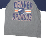 NFL Mens Grey & Navy Denver Broncos Graphic T-Shirt XL Short Sleeve Crew Neck