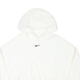 ADIDAS Womens White Cotton Blend Hoodie L Casual Pullover Oversized Fit