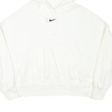 ADIDAS Womens White Cotton Blend Hoodie L Casual Pullover Oversized Fit