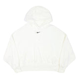 ADIDAS Womens White Cotton Blend Hoodie L Casual Pullover Oversized Fit