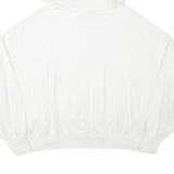 ADIDAS Womens White Cotton Blend Hoodie L Casual Pullover Oversized Fit