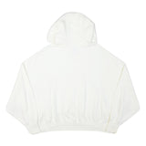 ADIDAS Womens White Cotton Blend Hoodie L Casual Pullover Oversized Fit