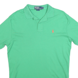 POLO RALPH LAUREN Mens Green Short Sleeve Plain Polo Shirt S Cotton Blend