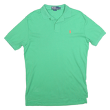 POLO RALPH LAUREN Mens Green Short Sleeve Plain Polo Shirt S Cotton Blend