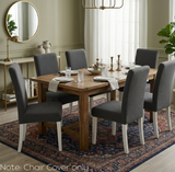 Anyseat Dark Grey Waterproof Chair Cover – Corn Kernel Pattern Stretch Slipcover for Dining Room
