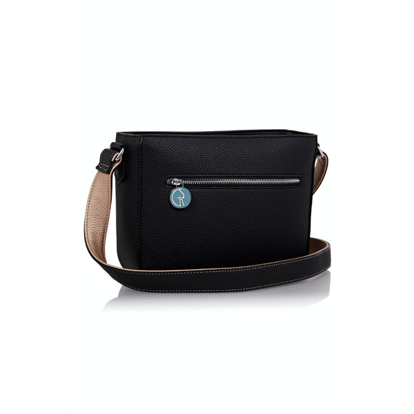 Cross-Body Vegan Handbag In Black & Rose Gold