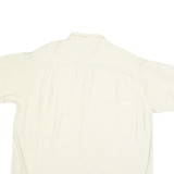 NAUTICA Mens Cream Plain XL Cotton Blend Casual Short Sleeve Shirt Classic Fit