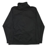 REEBOK Mens Black Zip Front Jacket XL Polyester Blend Plain Casual Sportswear