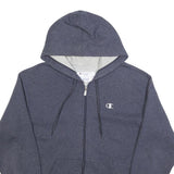 CHAMPION Mens Blue Full Zip Hoodie M Cotton Drawstring Casual Sportswear