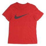 NIKE Mens Red T-Shirt L Short Sleeve Crew Neck Cotton Casual Sportswear