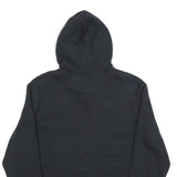 PUMA Mens Black Cotton Blend Pullover Hoodie M Minimal Logo Casual Wear