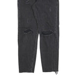 LEVI'S Womens Regular Fit Black Denim Ripped Button Closure W27 L27 Skinny Jeans