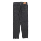 LEVI'S Womens Regular Fit Black Denim Ripped Button Closure W27 L27 Skinny Jeans