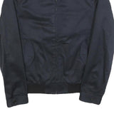 SANDRO Mens Navy & Red Checked Zip Jacket M Cotton Blend Classic Fit Lightweight