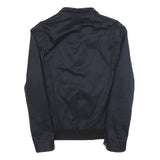 SANDRO Mens Navy & Red Checked Zip Jacket M Cotton Blend Classic Fit Lightweight