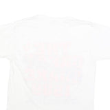 Mens White The Great Quake 1989 Graphic T-Shirt L Short Sleeve Crew Neck