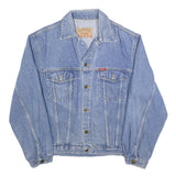 TOP TEX Mens Blue Denim Button Jacket L Cotton Classic Casual Vintage
