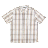 COLUMBIA Mens Beige & Brown Cotton Blend Plaid Shirt L Casual Outdoor