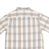 COLUMBIA Mens Beige & Brown Cotton Blend Plaid Shirt L Casual Outdoor